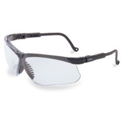 Honeywell Safety Products S3202 | Uvex Genesis Safety Glasses, Black Frame, Amber Lens