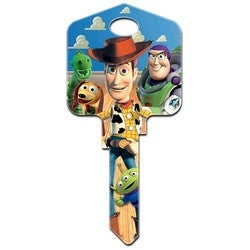 Howard Keys KW-D63 | Decorative Key Blank, Kwikset, Large Headed, Painted, Disney Buzz & Woody Design, Individually Carded