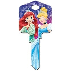 Howard Keys KW-D72 | Decorative Key Blank, Kwikset, Large Headed, Painted, Disney Princesses Ariel and Cinderella Design, Individually Carded