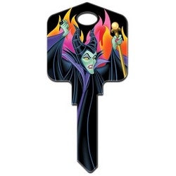 Howard Keys KW-D97 | Decorative Key Blank, Kwikset, Large Headed, Painted, Disney Maleficent Design, Individually Carded