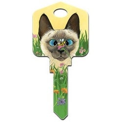 Howard Keys KW-GP1 | Decorative Key Blank, Kwikset, Large Headed, Painted, Gary Patterson Bee Wildered Design, Individually Carded