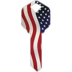 Howard Keys KW-HK1 | Decorative Key Blank, Kwikset, Stars N Stripes Design