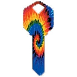 Howard Keys KW-HK2 | Decorative Key Blank, Kwikset, Tie-Dye Design