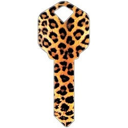 Howard Keys KW-HK25 | Decorative Key Blank, Kwikset, Leopard Design