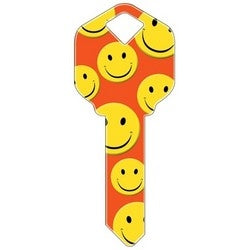 Howard Keys KW-HK3 | Decorative Key Blank, Kwikset, Happy Faces Design