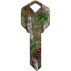 Howard Keys KW-HK49 | Decorative Key Blank, Kwikset, Pine Camouflage Design