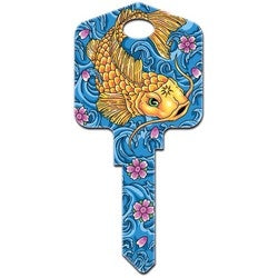 Howard Keys SC1-AI3 | Decorative Key Blank, Schlage, Large Headed, Painted, Achilles Ink, Koi Fish Design, Individually Carded