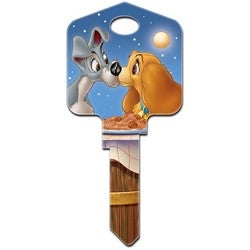 Howard Keys SC1-D73 | Decorative Key Blank, Schlage, Large Headed, Painted, Disney Lady and the Tramp Design, Individually Carded