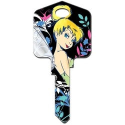 Howard Keys SC1-D77 | Decorative Key Blank, Schlage, Large Headed, Painted, Disney Tinker Bell Charm Design, Individually Carded