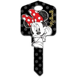 Howard Keys SC1-D83 | Decorative Key Blank, Schlage, Large Headed, Painted, Disney Minnie Mouse Design, Individually Carded