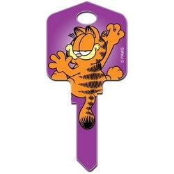 Howard Keys SC1-G1 | Decorative Key Blank, Schlage, Large Headed, Painted, Disney Garfield Design, Individually Carded