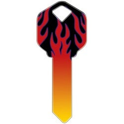 Howard Keys SC1-HK11 | Decorative Key Blank, Schlage, Flames Design