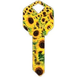 Howard Keys SC1-HK14 | Decorative Key Blank, Schlage, Sunflowers Design