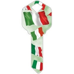 Howard Keys SC1-HK23 | Decorative Key Blank, Schlage, Italian Flag Design