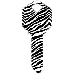 Howard Keys SC1-HK24 | Decorative Key Blank, Schlage, Zebra Design