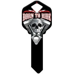Howard Keys SC1-HK40 | Decorative Key Blank, Schlage, Born to Ride Design