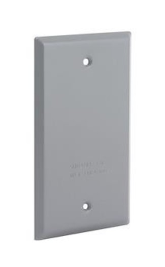 Hubbell Premise Wiring 5173-0 | Weatherproof Cover, Gray, Metallic, Aluminum, 1, Blank/Flat