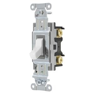 Hubbell Premise Wiring CSB120W | Toggle Switch, 20 A, 120/277 V AC, Single Pole, White