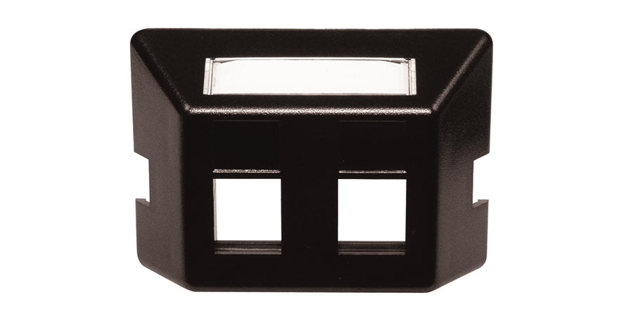 Hubbell Premise Wiring FP2BK | Furniture Plate, Black, Black, Snap-Fit, Snap-Fit, 0.15 in. dp, 0.9 in. ht, 3.2 in., High-Impact Thermoplastic