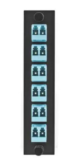 Hubbell Premise Wiring FSPNLCDS6AQ | Fiber Adapter Panel, 12 Fiber, LC Duplex Connector, Metal