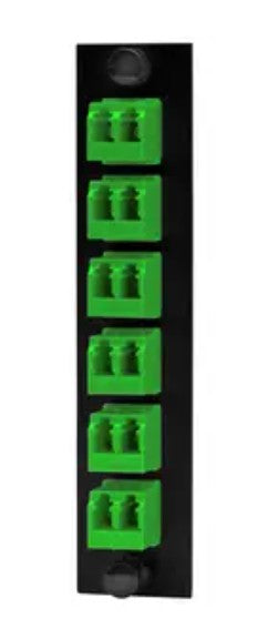 Hubbell Premise Wiring FSPNLCDS6GN | Fiber Optic Panel Adapter, 12-Fiber, LC Duplex, Zircon Sleeves, Green.