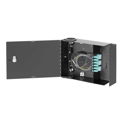 Hubbell Premise Wiring FTU2SPT | Cabinet Single Door, Black, 3.5 in. dp, 9.5 in. ht, 13 in., Steel, Wall, LxH 9.5 x 3.5 in., 13 in. wd