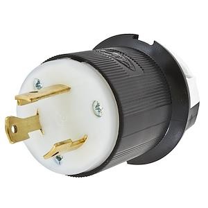 Hubbell Premise Wiring HBL2611 | Locking Plug, 30 A, 125 V, 2-Pole, 3-Wire, Black