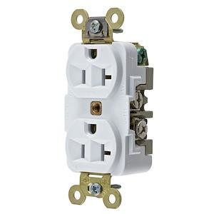 Hubbell Premise Wiring HBL5362W | Duplex Receptacle, 20 A, 125 V, 5-20R, White