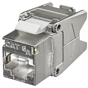 Hubbell Premise Wiring HJS6A | Modular UTP Jack, Cat 6A, Silver, Zinc Die-Cast, IDC, Keystone