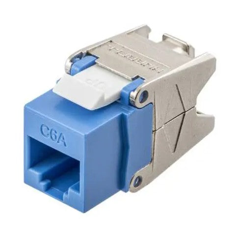 Hubbell Premise Wiring HJU6AB | Modular Jack, Cat 6A, RJ45 Jack, A/b Universal, 1 Port, 1000VAC, Blue
