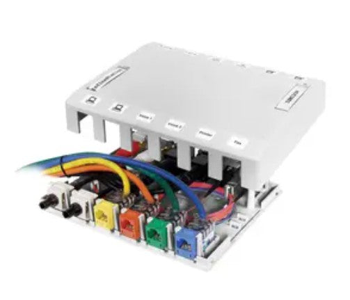 Hubbell Premise Wiring HSB12W | Surface Mount Box, High-Impact Thermoplastic, 12 Ports, Hubbell Keystone Connectivity, White