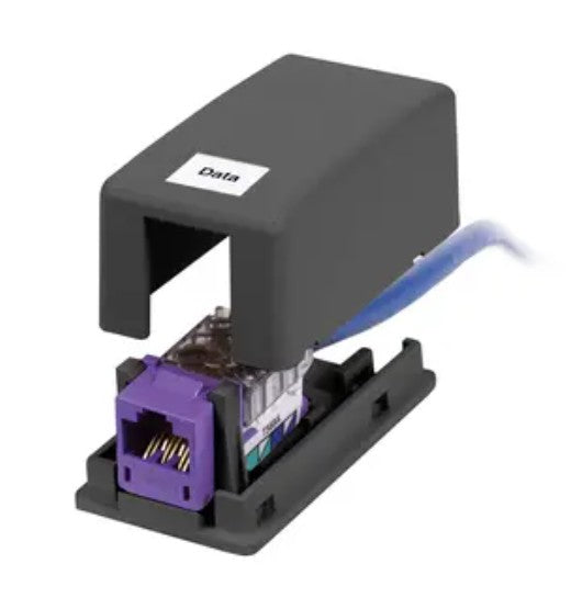 Hubbell Premise Wiring HSB1BK | Surface Mount Box, High-Impact Thermoplastic, 1 Port, Hubbell Keystone Connectivity, Black