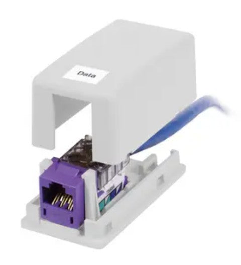 Hubbell Premise Wiring HSB1W | iStation 1-Port Surface Mount Box, Molded, White, Indoor Use
