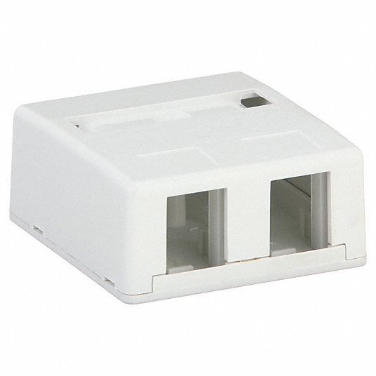 Hubbell Premise Wiring HSB2W | Surface Mount Outlet Box, White, , 1, 1.08 in. ht, 2.3 in. lg, 2.3 in., High-Impact Thermoplastic