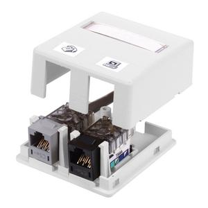 Hubbell Premise Wiring HSB2WP | Housing Box, White, Snap-In, Molded High Impact Thermoplastic, 2 Ports