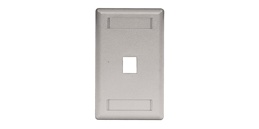 Hubbell Premise Wiring IFP11GY | Wall Plate, 1 -Gang, 1 -Port, Gray, Thermoplastic, Smooth, Standard, 1 Communication Port, 3/8 in. D