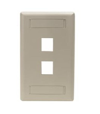 Hubbell Premise Wiring IFP12OW | Wall Plate, Indoor, Nylon; Thermoplastic, Phone; Data, Standard, Flush Mount, 2 Port, Office White