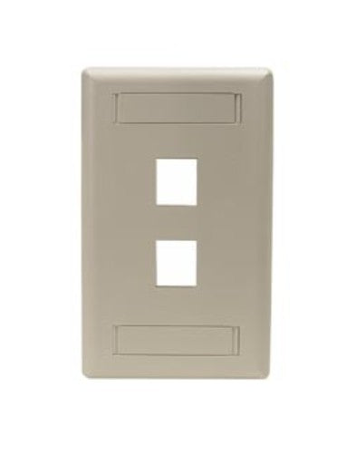 Hubbell Premise Wiring IFP14OW | Wallplate, White, 3/8 in. dp, 1, High-Impact Thermoplastic, Screw, Screw, 1 Gang, 4 Port