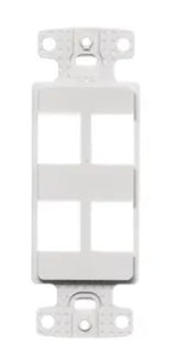 Hubbell Premise Wiring NS614W | Wall Plate, 4 -Gang, 4 -Port, White, High-Impact Thermoplastic, Smooth, Standard