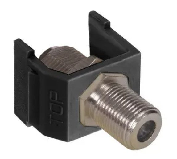 Hubbell Premise Wiring NSF70BK | Audio/Video Connector, Phosphor Bronze, Nickel Plated, Black