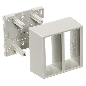 Hubbell Premise Wiring PDB12TGD | Non-Metallic Raceway Box, 2-Gang, Office White