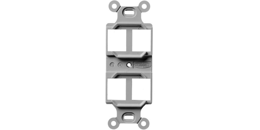 Hubbell Premise Wiring Q106G | Duplex Frame, Gray, Thermoplastic, Number of Gangs 1, Number of Ports 4