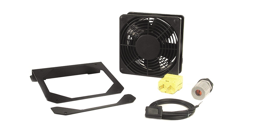 Hubbell Premise Wiring REKF | Enclosure Fan Kit, RAL 9011 Graphite Black, 57 CFM Cooling, 5.7 in. Dp, 8.3 in. Ht, Composite, 120 VAC, Wall Mount