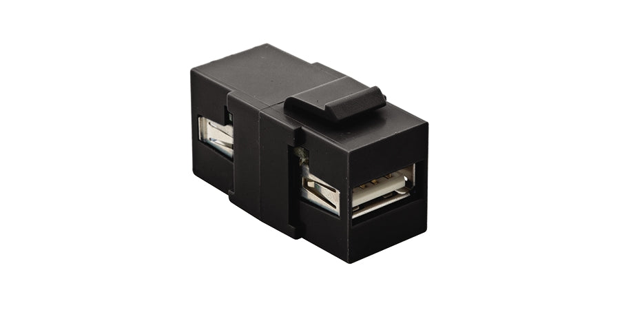 Hubbell Premise Wiring SFUSBAA3BK | Keystone USB Jack, Snap-On; Snap-Fit, 2 Port, Black