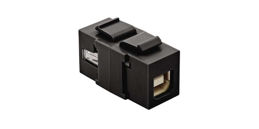Hubbell Premise Wiring SFUSBAB3BK | Keystone USB Jack, Black, Female to Female