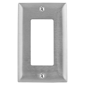 Hubbell Premise Wiring SS26 | Wall Plate, 1 -Port, Silver, 302/304 Stainless Steel, Smooth, Metallic, Standard