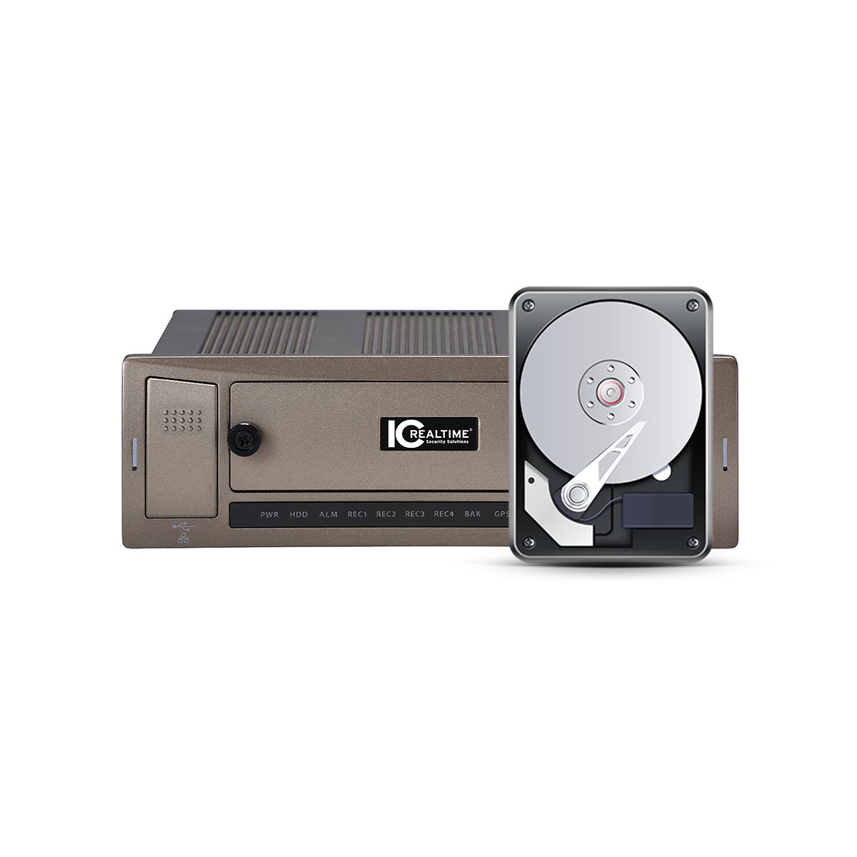 IC Realtime DVR-704MSG-V5-1TB | 4-Channel Mobile Standalone HD-AVS DVR with GPS, 3G Cellular, and Wi-Fi Support