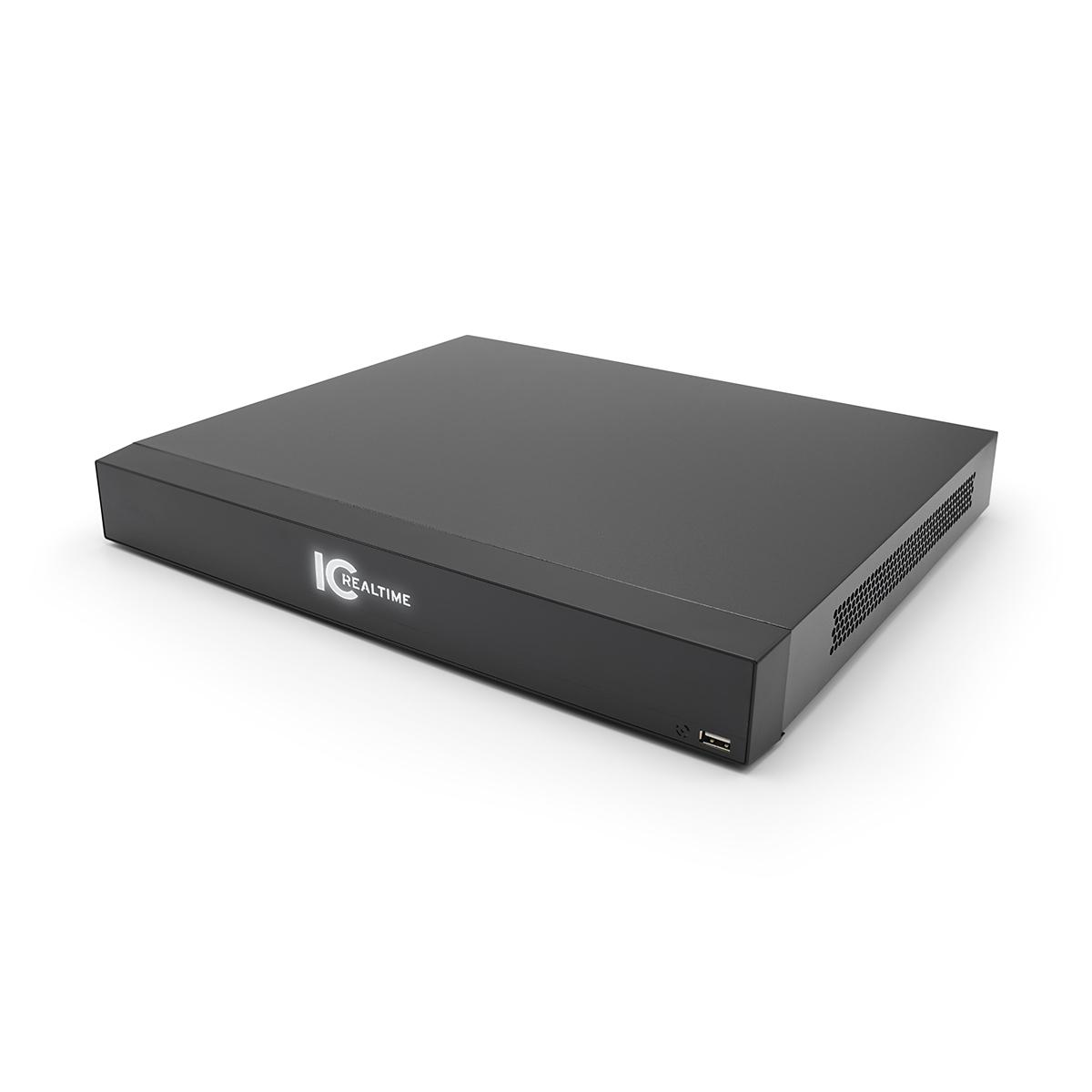 IC Realtime NVR-MX08POE-1U16MP1-32TB | 8-Channel 1U NVR with Integrated 8-Port PoE Switch