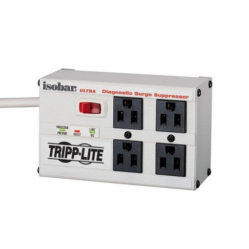 Tripp-Lite ISOBAR4ULTRA 4 Outlets, 6ft Cord, 3330 joules, All-Metal Housing with LED's - Isobar Surge Suppressor