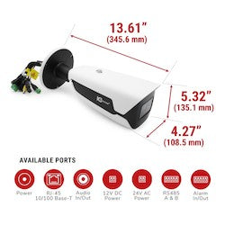 Ic Realtime Llc IPEL-B12V-IRW3 | 12Mp Ip Indr/Outdr Full-Size 2.7-12Mm Vf Lens, Poe+, 196.9’Smart Ir